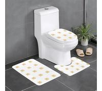 asbwuo Tapis de Sol antidérapant, Lot de 3 pièces, imprimé Pain fraîchement cuit, Tapis de Sol de Toilette en Forme de U, Bien attaché, Absorbant et Durable, épais et Confortable.