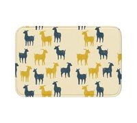 asbwuo Tapis de Sol Silhouette de chèvre Bleue et Jaune, intérieur/extérieur, antidérapant, 40 x 60 cm