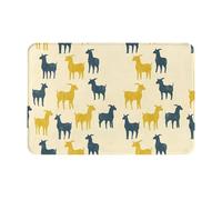 asbwuo Tapis de Sol Silhouette de chèvre Bleue et Jaune, intérieur/extérieur, antidérapant, 40 x 60 cm