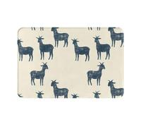 asbwuo Tapis de Sol Silhouette de chèvre Bleue, Tapis d'entrée/de Porte antidérapant pour intérieur/extérieur, 40 x 60 cm (16 x 24 Pouces).