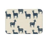 asbwuo Tapis de Sol Silhouette de chèvre Bleue, Tapis d'entrée/de Porte antidérapant pour intérieur/extérieur, 40 x 60 cm