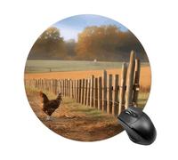 asbwuo Tapis de Souris Confortable, imperméable et antidérapant avec Base en Caoutchouc, Motif Poules et piquets en Bois, idéal pour Ordinateur Portable et Bureau.