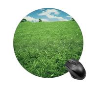 asbwuo Tapis de Souris Rond, Base en Caoutchouc antidérapante, 19,8 cm, Motif pelouse Verte, idéal pour Une précision de contrôle optimale.