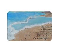 asbwuo Tapis d'entrée en Flanelle Douce Footprints in The Sand - Tapis antidérapant Polyvalent et résistant pour l'entrée, la buanderie, Le Bureau et la terrasse.