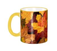 asbwuo Tasse à café avec poignée, motif feuille d'érable d'automne, tasse à thé, tasse à boire, tasses à café en céramique réutilisables, drôles et originales, les tasses, cadeaux, 325 ml
