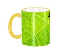 asbwuo Tasse à café avec poignée, motif grenouille sur feuille, tasse à thé, tasse à boire, tasses à café en céramique réutilisables, drôles et originales, les tasses, cadeaux, 325 ml