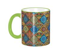 asbwuo Tasse à café Boho Mandala avec poignée, tasse à thé, tasse à boire, tasses à café en céramique réutilisables, tasses à café amusantes et fantaisie, tasses, cadeaux, 11 oz