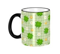 asbwuo Tasse à café Clover St.Patrick avec poignée, tasse à thé, tasse à boire, tasses à café en céramique réutilisables, tasses à café amusantes et fantaisie, tasses, cadeaux, 11 oz