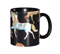 asbwuo Tazze in ceramica bicolore, 11 once, elegante tazza da caffè in ceramica con cavallo marrone 3D colorato all'interno, tazza da tè, tazze da caffè per casa, ufficio e cucina