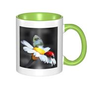asbwuo Tazze in ceramica bicolore, 11 once, elegante tazza da caffè in ceramica con farfalla 3D e coccinella, tazza da tè colorata all'interno, tazze da caffè per casa, ufficio e cucina