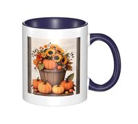 asbwuo Tazze in ceramica bicolore, 11 once, elegante tazza da caffè in ceramica con interno colorato e motivo a casa in 3D, tazze da caffè per casa, ufficio e cucina