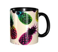 asbwuo Tazze in ceramica bicolore, 11 once, elegante tazza da caffè in ceramica con interno colorato in pino 3D, tazze da caffè per casa, ufficio e cucina
