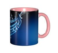 asbwuo Tazze in ceramica bicolore, 11 once, elegante tazza da caffè in ceramica con musica blu 3D e interno colorato, tazza da tè, tazze da caffè per casa, ufficio e cucina