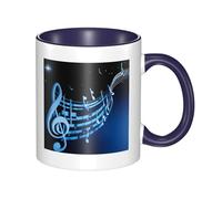asbwuo Tazze in ceramica bicolore, 11 once, elegante tazza da caffè in ceramica con musica blu 3D e interno colorato, tazza da tè, tazze da caffè per casa, ufficio e cucina