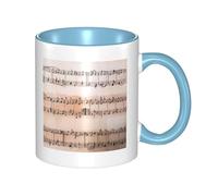 asbwuo Tazze in ceramica bicolore, 11 once, elegante tazza da caffè in ceramica con nota musicale 3D e interno colorato, tazza da tè, tazze da caffè per casa, ufficio e cucina