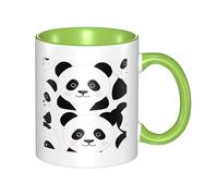 asbwuo Tazze in ceramica bicolore, 11 once, elegante tazza da caffè in ceramica con panda 3D e interno colorato, tazza da tè, tazze da caffè per casa, ufficio e cucina