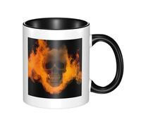 asbwuo Tazze in ceramica bicolore, 11 once, elegante tazza da caffè in ceramica con teschio fantasma horror 3D e interno colorato, tazza da tè, tazze da caffè per casa, ufficio e cucina