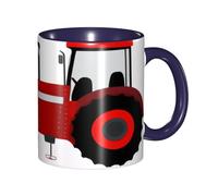 asbwuo Tazze in ceramica bicolore, 11 once, elegante tazza da caffè in ceramica con trattore in 3D e interno colorato, tazza da tè, tazze da caffè per casa, ufficio e cucina