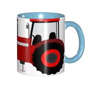 asbwuo Tazze in ceramica bicolore, 11 once, elegante tazza da caffè in ceramica con trattore in 3D e interno colorato, tazza da tè, tazze da caffè per casa, ufficio e cucina
