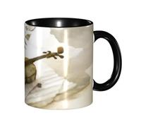 asbwuo Tazze in ceramica bicolore, 11 once, eleganti tazze da caffè in ceramica con farfalla 3D e violoncello, tazze da tè, tazze da caffè per casa, ufficio e cucina