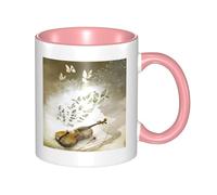 asbwuo Tazze in ceramica bicolore, 11 once, eleganti tazze da caffè in ceramica con farfalla 3D e violoncello, tazze da tè, tazze da caffè per casa, ufficio e cucina