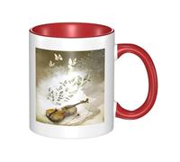 asbwuo Tazze in ceramica bicolore, 11 once, eleganti tazze da caffè in ceramica con farfalla 3D e violoncello, tazze da tè, tazze da caffè per casa, ufficio e cucina