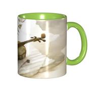 asbwuo Tazze in ceramica bicolore, 11 once, eleganti tazze da caffè in ceramica con farfalla 3D e violoncello, tazze da tè, tazze da caffè per casa, ufficio e cucina