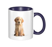 asbwuo Tazze in ceramica bicolore, 11 once, eleganti tazze da caffè in ceramica con Golden Retriever 3D e interno colorato, tazze da tè per casa, ufficio e cucina
