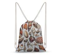 asbwuo Various Shell Images Drawstring Backpack Sport Gym Bags Yoga Shopping Travel Casual Daypacks for Women Men