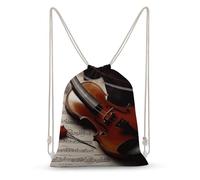 asbwuo Violin Sheet Music Drawstring Backpack Sport Gym Bags Yoga Shopping Travel Casual Daypacks for Women Men