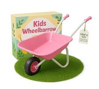 ASC Brouette en métal pour enfant rose