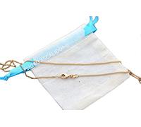 ASCALIDO Chaine fine 45cm | en plaqué or véritable | maille gourmette 1.2mm | femme enfant | chaine idéale de remplacement pour pendentif