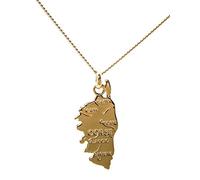ASCALIDO Coffret avec ensemble collier 45cm pour femme et pendentif corse en vrai plaqué Or prêt à offrir avec boite