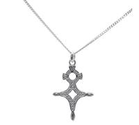 ASCALIDO Collier 45cm | agadez croix du sud | en argent massif 925 | chaine et pendentif avec coffret pour femme enfant