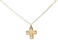ASCALIDO collier 45cm |croix grecque en plaqué Or 18carats poinçonné avec pendentif grec | Cadeau pour femme avec coffret écrin