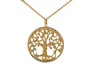 ASCALIDO Collier 45cm |pendentif arbre de vie | plaqué or | chaine en 45cm et avec boite pour offrir | Cadeau Femme