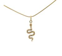 ASCALIDO Collier 45cm | Pendentif serpent | chaine et pendenitf en acier inoxyable 316L doré | cadeau femme