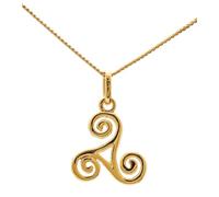 ASCALIDO Collier 45cm | triskell en vrai plaqué or | pendentif triskel | avec chaine et boite | cadeau femme