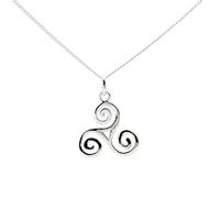 ASCALIDO Collier 50 cm | triskel bretonne | pendentif et chaine en argent massif 925 avec boite pour offrif | cadeau homme | croix bretonne celte Triskele