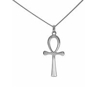 ASCALIDO Collier 50cm | croix de vie croix egyptienne | ensemble chaine et pendentif ankh en argent massif 925 avec boite | cadeau homme