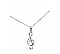 ASCALIDO Collier 50cm | Pendentif clef clé de sol | en véritable Argent Massif 925 | pendentif avec chaine et boite | cadeau pour homme femme
