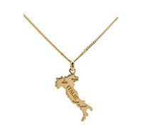 ASCALIDO collier 50cm | pendentif ITALIE |en vrai plaqué Or | prêt à offrir avec chaine et coffret | idéal cadeau homme