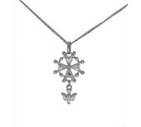 ASCALIDO collier 50cm | pendentif protestant | en argent 925 massif | ensemble croix hugunoete et chaine avec boite | cadeau homme