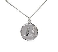 ASCALIDO Collier 50cm | pendentif VERSEAU | médaille zodiac et chaine en argent massif 925 avec boite pour offrir | Gravure personnalisée possible