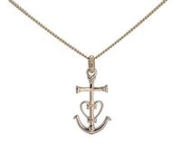 ASCALIDO Collier 50cm | petite croix de camargue | en véritable plaqué or | en vrai plaqué Or | pendentif et chaine avec boite | | cadeau homme | ancre des saintes Marie de la Mer