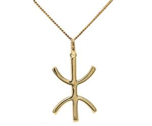 ASCALIDO Collier 50cm Yaz | Pendentif Berbere Amazigh | en plaqué or | l'homme libre | avec chaine et boite| cadeau pour homme