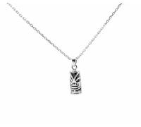 ASCALIDO Collier 55cm | petit tiki | en argent massif 925 rhodié | pendentif et chaine avec boite | cadeau homme