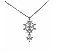 ASCALIDO collier avec croix huguenote protestante en argent 925 massif croix ensemble pendentif et chaine 45cm avec boite