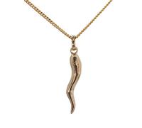 ASCALIDO Collier pendentif corne d'abondance et sa chaine 45cm en plaque or véritable 18k neuf et avec ecrin coffret
