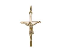 ASCALIDO croix catholique avec jesus christ | en vrai plaqué Or 18 carats | pendentif seul